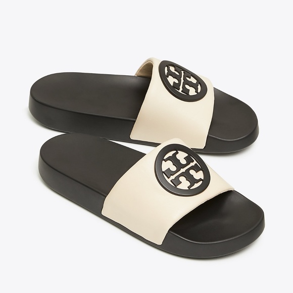 tory burch lina slide cream and black